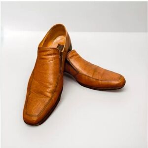 Italian Leather Slip On Loafers Dress Shoes Carmel/Tan Mercanti Florentini 10.5